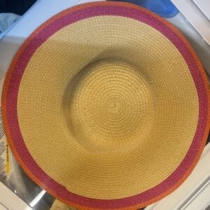 Charlie Paige Straw Hat with Pink and Orange Accents